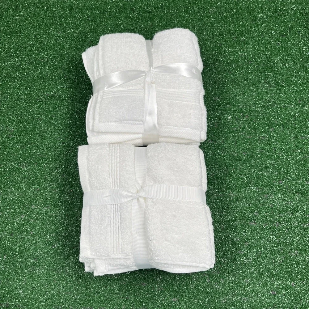 Bamboo Oeko-Tex Standard 100 White Wash Cloths Lot of 8 NWT